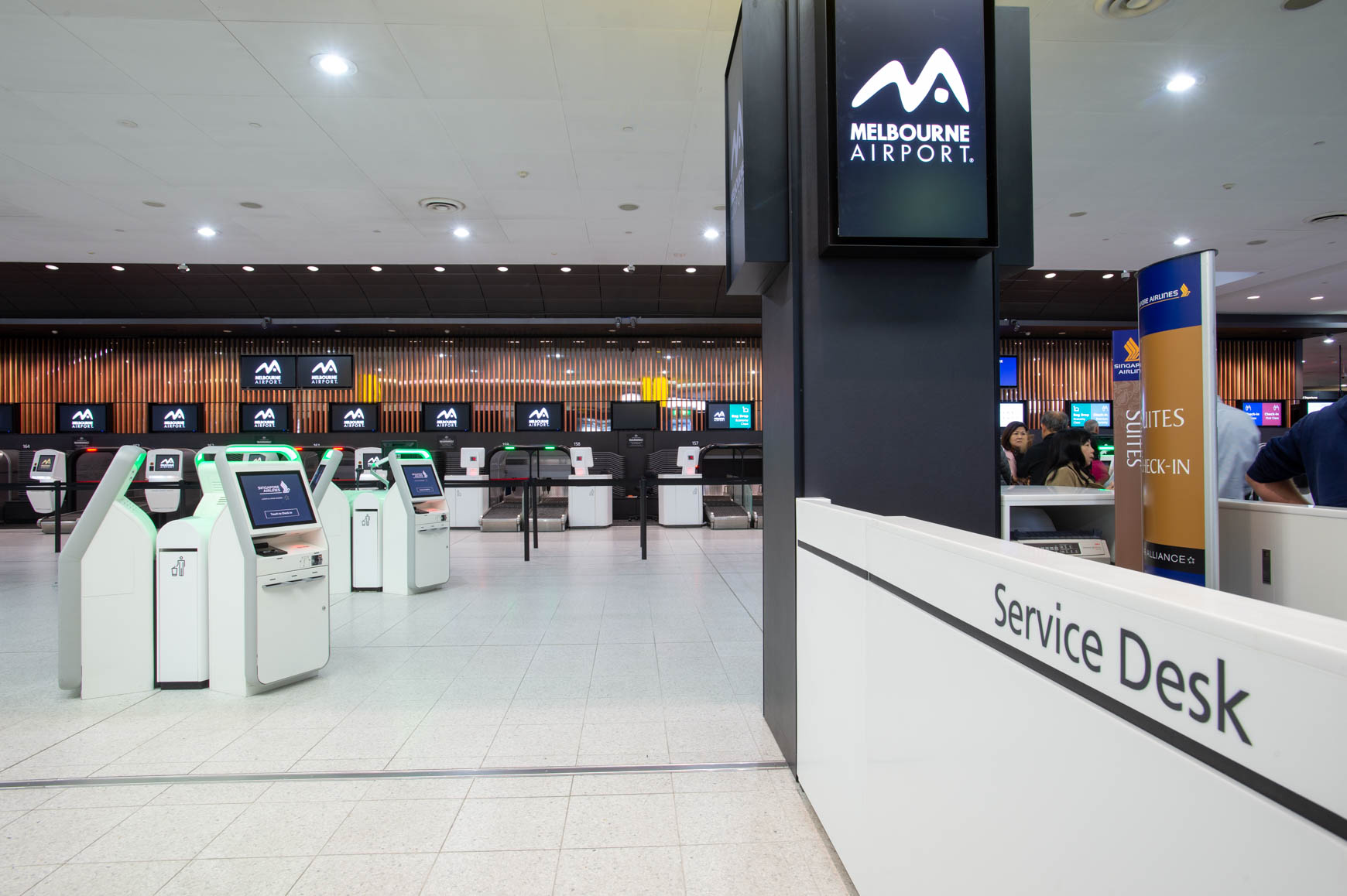 Melbourne Airport T2 check-in and service desk area